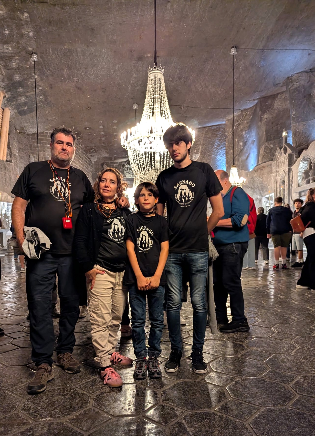 Joaquín, Isabel, Mauro y Lino en Minas de sal de Wieliezka. Krakovia. Polonia